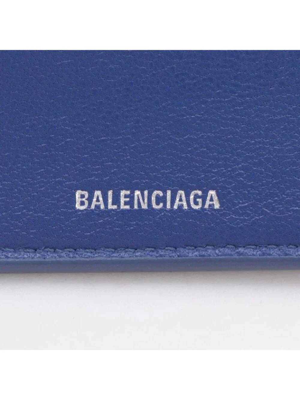 Balenciaga Paper Mini Wallet Leather Blue Bifold